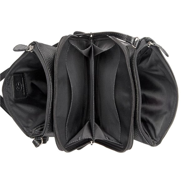 NWT Giani Bernini Triple-Zip Pebble Leather Bag - Picture 9 of 11